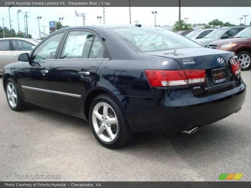 Deepwater Blue / Gray 2008 Hyundai Sonata Limited V6