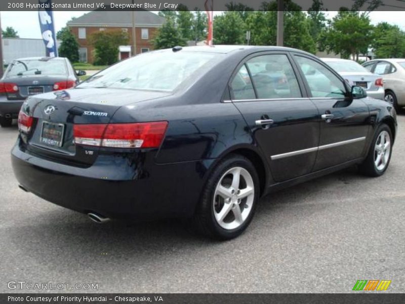 Deepwater Blue / Gray 2008 Hyundai Sonata Limited V6