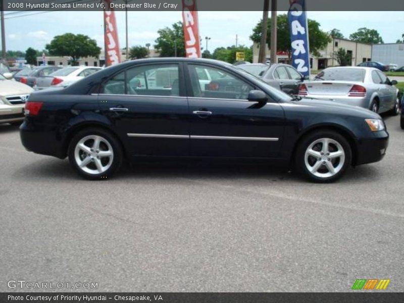Deepwater Blue / Gray 2008 Hyundai Sonata Limited V6