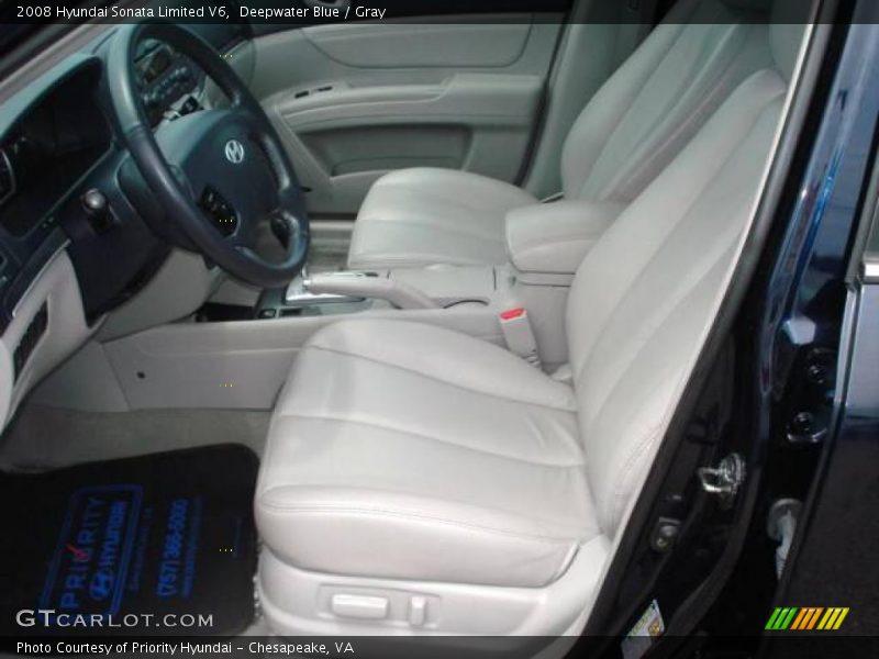 Deepwater Blue / Gray 2008 Hyundai Sonata Limited V6