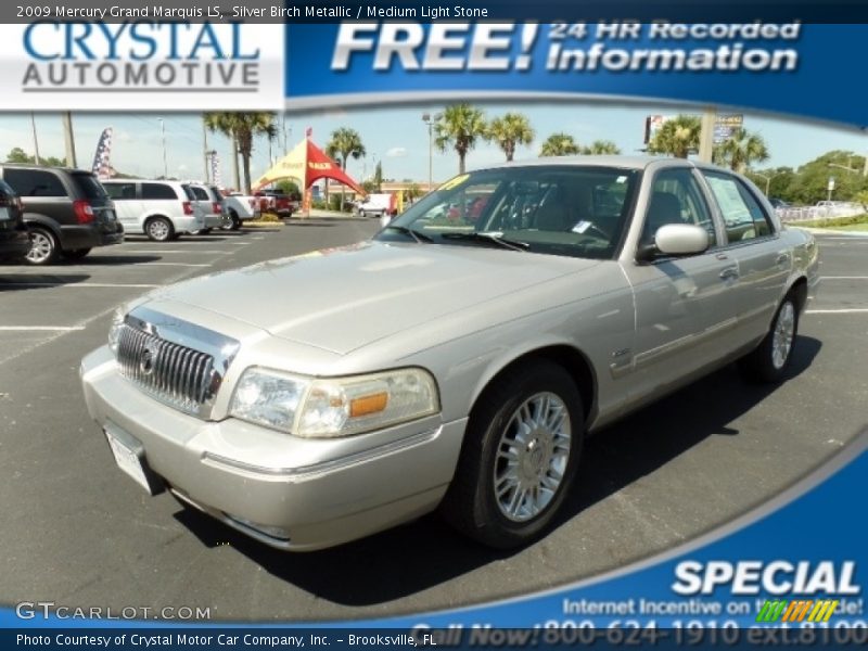 Silver Birch Metallic / Medium Light Stone 2009 Mercury Grand Marquis LS