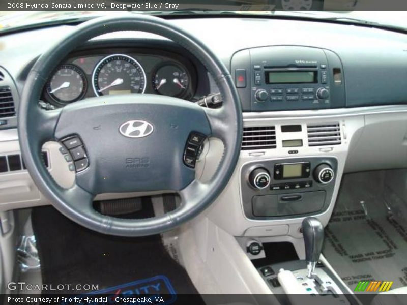 Deepwater Blue / Gray 2008 Hyundai Sonata Limited V6