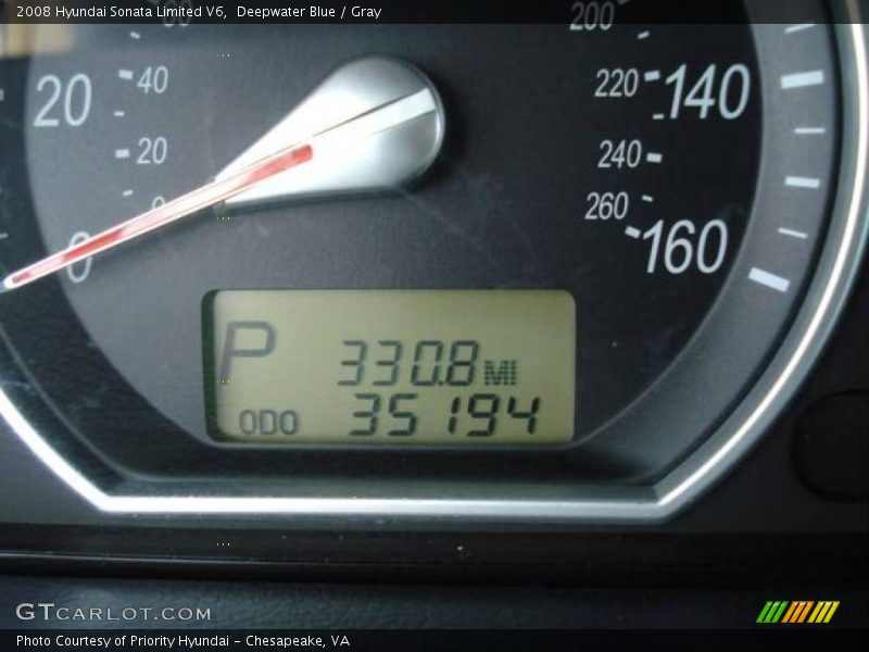 Deepwater Blue / Gray 2008 Hyundai Sonata Limited V6