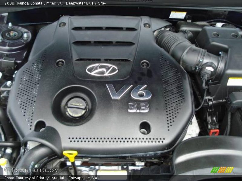 Deepwater Blue / Gray 2008 Hyundai Sonata Limited V6