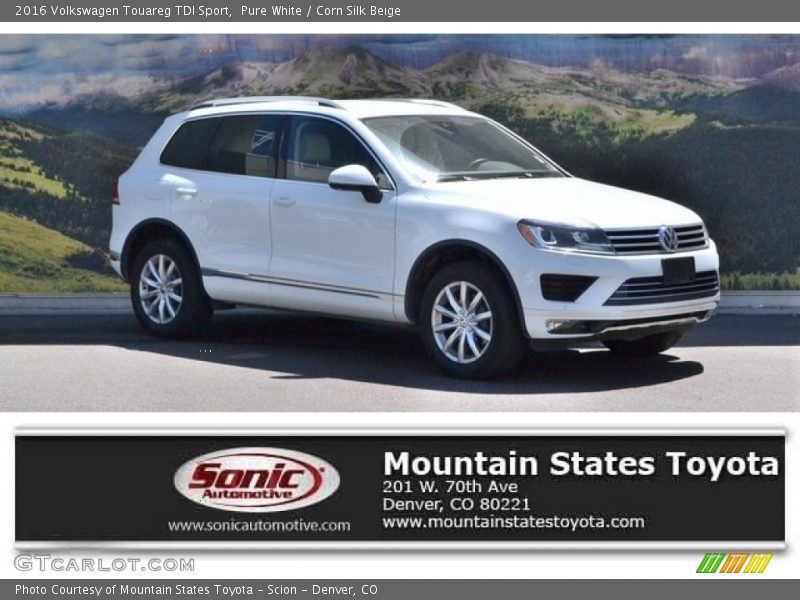 Pure White / Corn Silk Beige 2016 Volkswagen Touareg TDI Sport