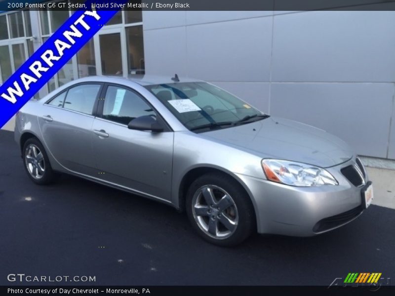 Liquid Silver Metallic / Ebony Black 2008 Pontiac G6 GT Sedan
