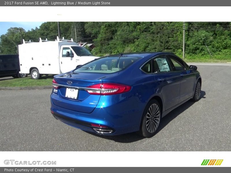 Lightning Blue / Medium Light Stone 2017 Ford Fusion SE AWD