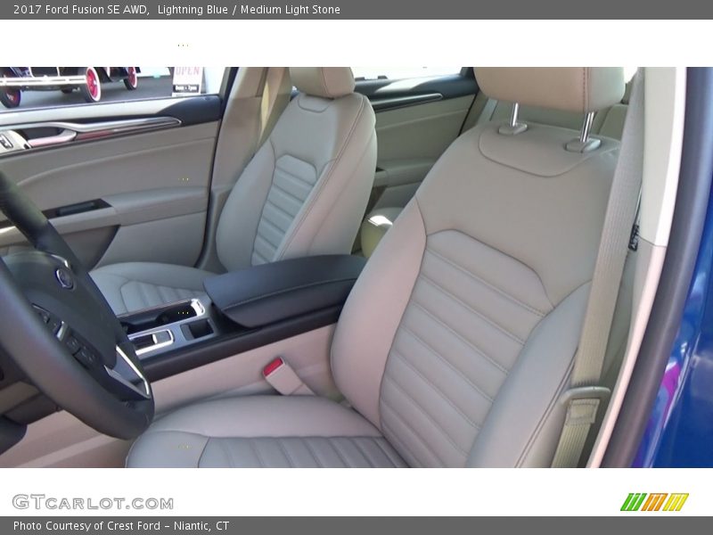 Lightning Blue / Medium Light Stone 2017 Ford Fusion SE AWD
