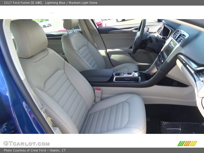 Lightning Blue / Medium Light Stone 2017 Ford Fusion SE AWD