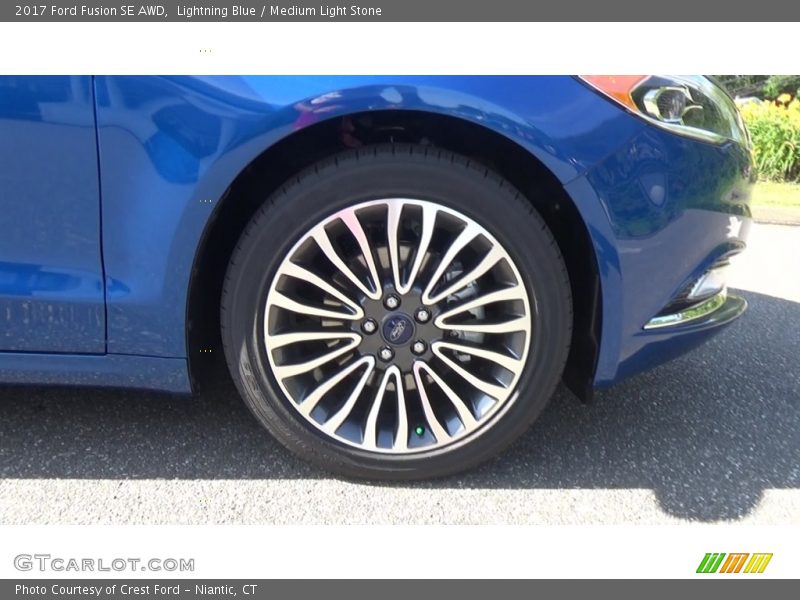 Lightning Blue / Medium Light Stone 2017 Ford Fusion SE AWD