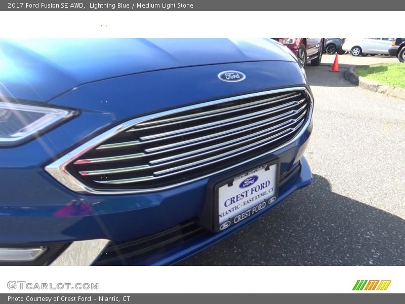 Lightning Blue / Medium Light Stone 2017 Ford Fusion SE AWD