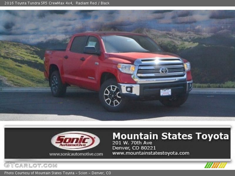 Radiant Red / Black 2016 Toyota Tundra SR5 CrewMax 4x4