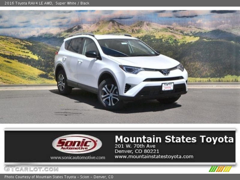 Super White / Black 2016 Toyota RAV4 LE AWD