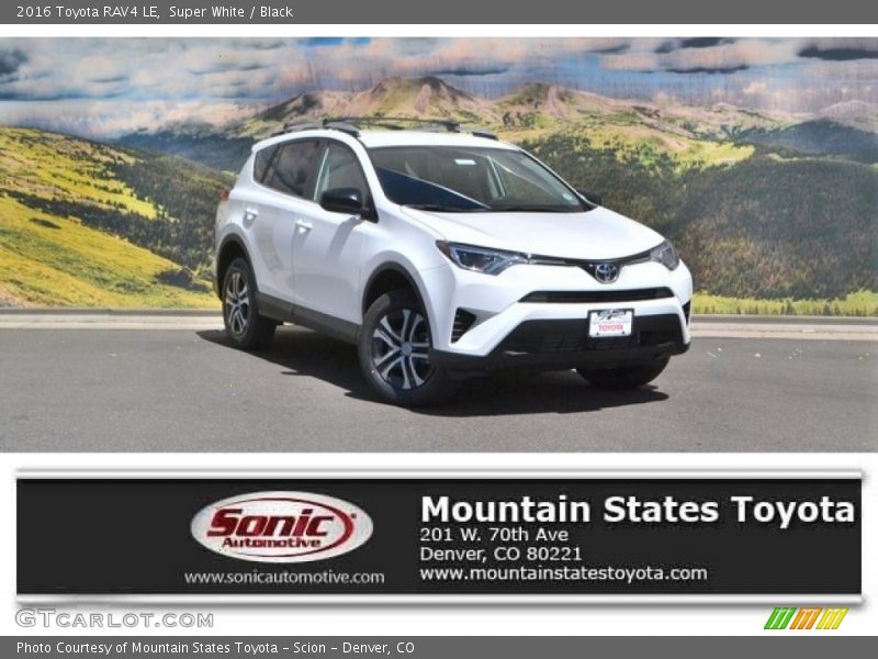 Super White / Black 2016 Toyota RAV4 LE