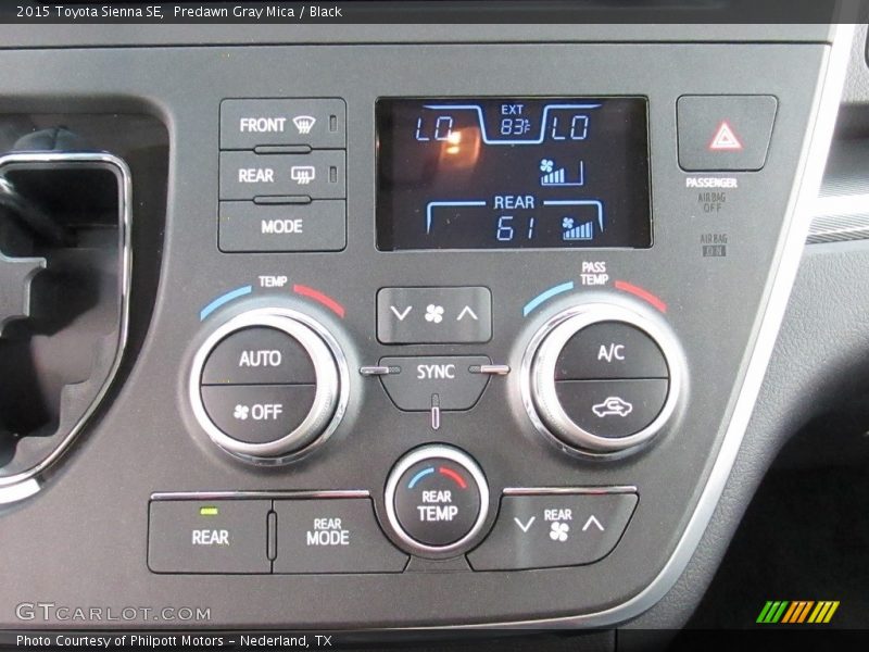 Predawn Gray Mica / Black 2015 Toyota Sienna SE