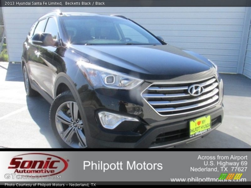 Becketts Black / Black 2013 Hyundai Santa Fe Limited