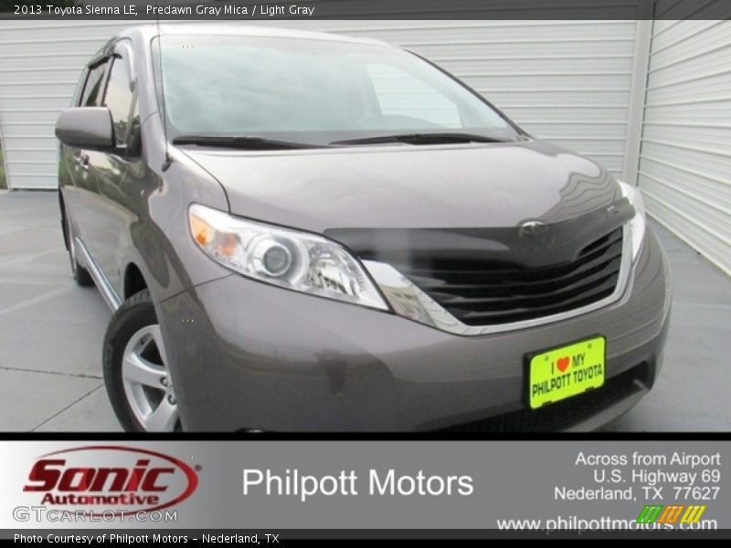 Predawn Gray Mica / Light Gray 2013 Toyota Sienna LE