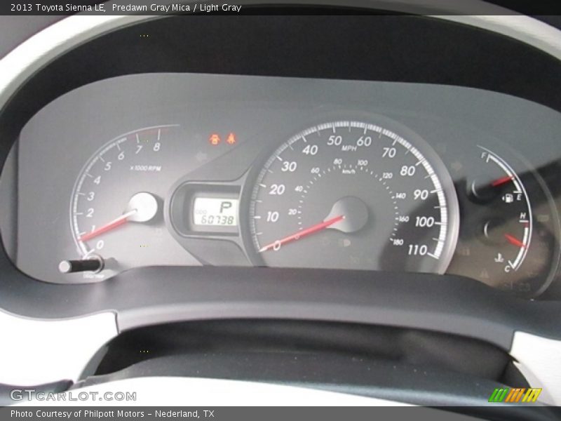 Predawn Gray Mica / Light Gray 2013 Toyota Sienna LE