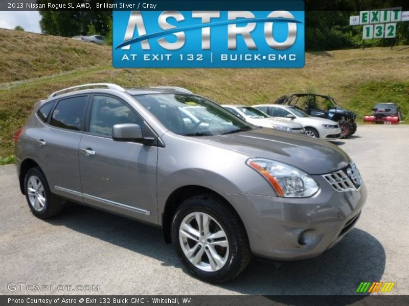 Brilliant Silver / Gray 2013 Nissan Rogue SL AWD