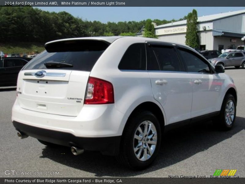 White Platinum / Medium Light Stone 2014 Ford Edge Limited AWD