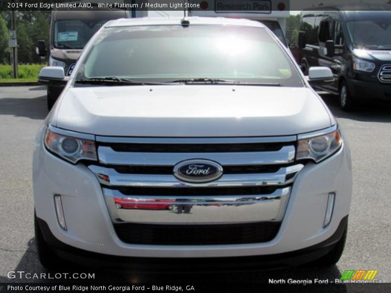 White Platinum / Medium Light Stone 2014 Ford Edge Limited AWD