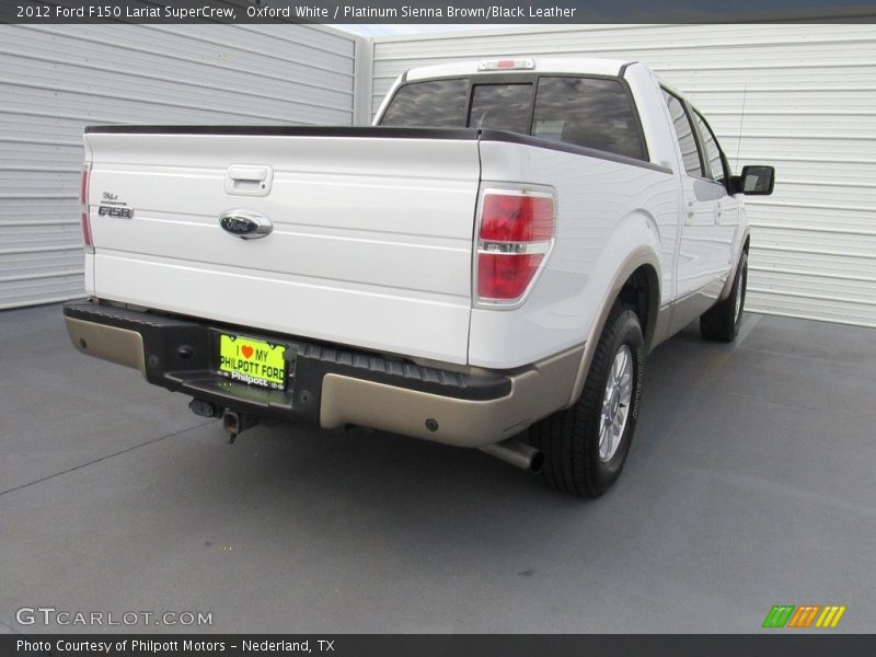 Oxford White / Platinum Sienna Brown/Black Leather 2012 Ford F150 Lariat SuperCrew