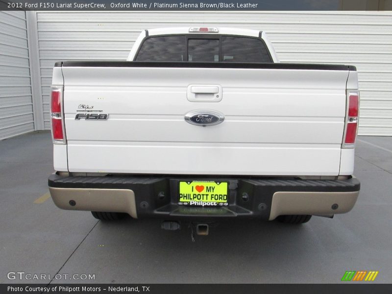 Oxford White / Platinum Sienna Brown/Black Leather 2012 Ford F150 Lariat SuperCrew