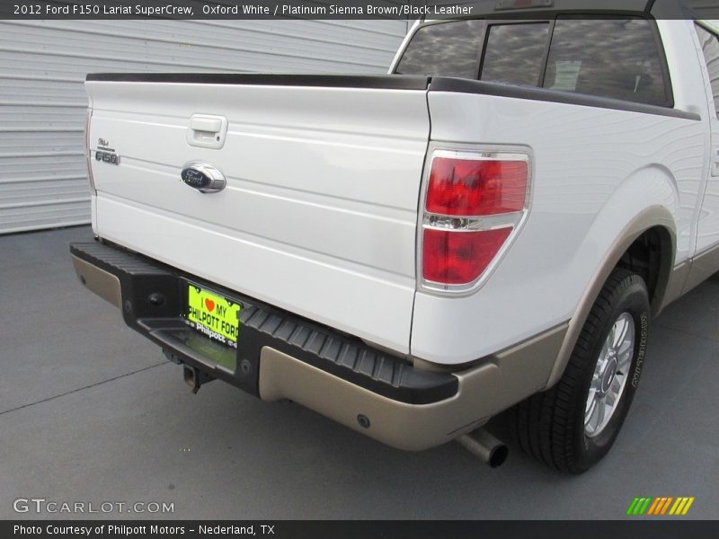 Oxford White / Platinum Sienna Brown/Black Leather 2012 Ford F150 Lariat SuperCrew