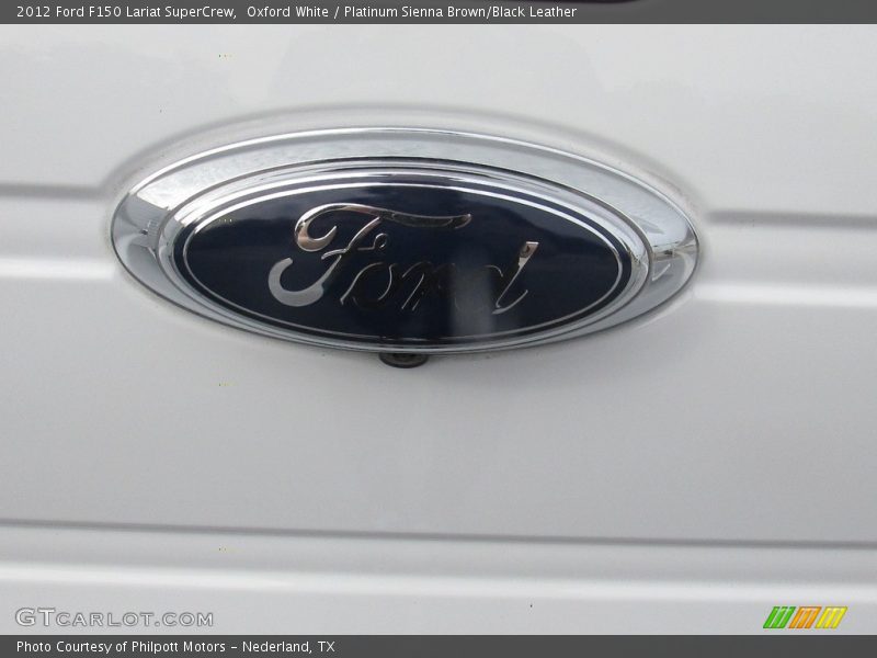 Oxford White / Platinum Sienna Brown/Black Leather 2012 Ford F150 Lariat SuperCrew