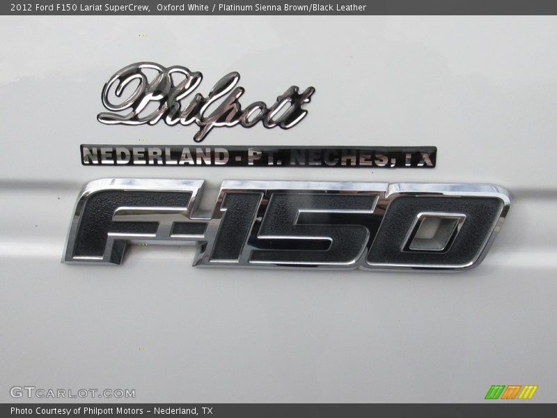 Oxford White / Platinum Sienna Brown/Black Leather 2012 Ford F150 Lariat SuperCrew