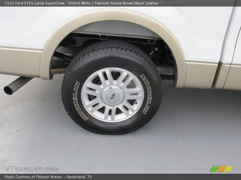 Oxford White / Platinum Sienna Brown/Black Leather 2012 Ford F150 Lariat SuperCrew