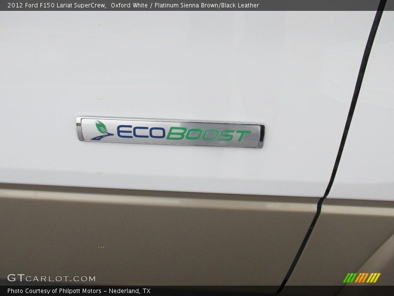 Oxford White / Platinum Sienna Brown/Black Leather 2012 Ford F150 Lariat SuperCrew