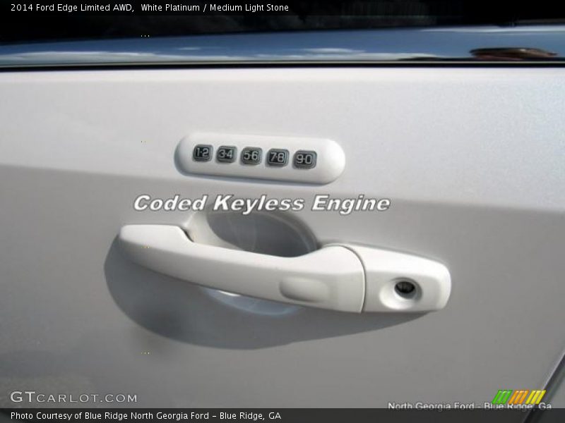White Platinum / Medium Light Stone 2014 Ford Edge Limited AWD