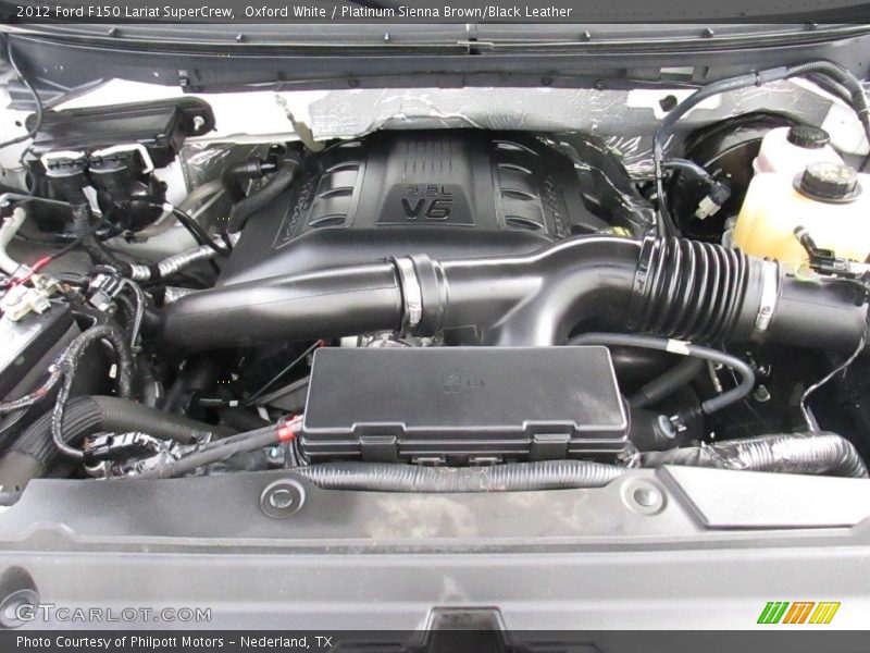 Oxford White / Platinum Sienna Brown/Black Leather 2012 Ford F150 Lariat SuperCrew