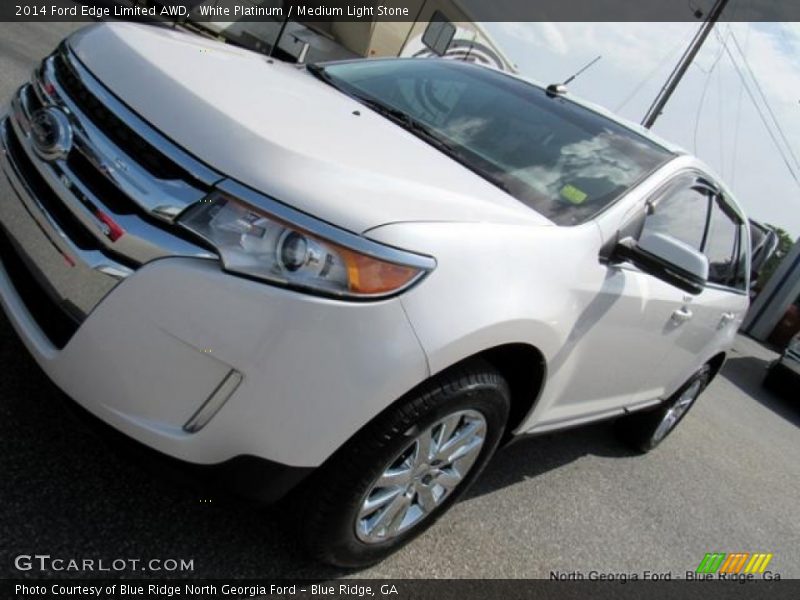 White Platinum / Medium Light Stone 2014 Ford Edge Limited AWD