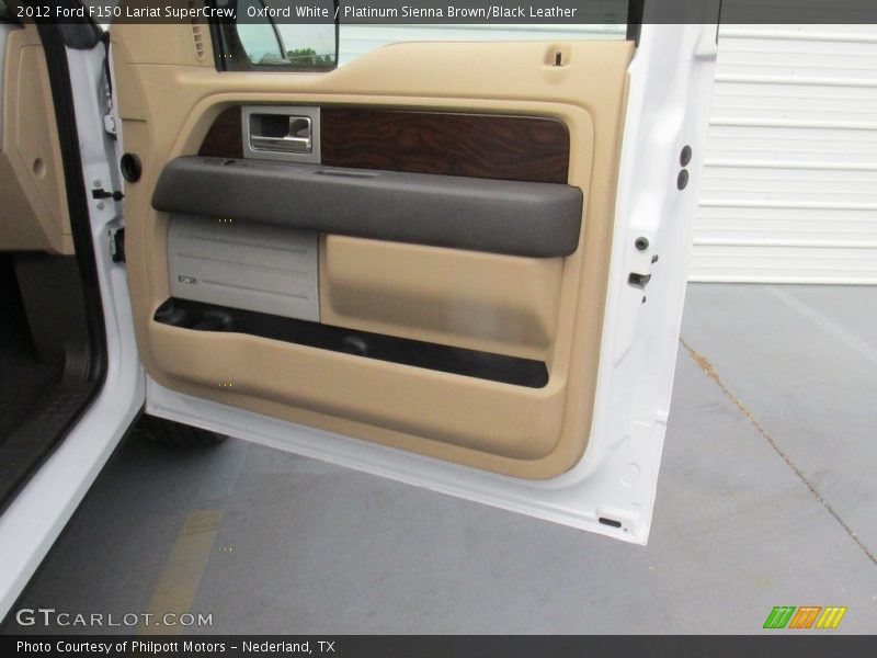 Oxford White / Platinum Sienna Brown/Black Leather 2012 Ford F150 Lariat SuperCrew