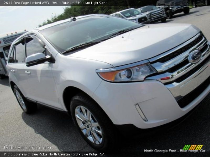 White Platinum / Medium Light Stone 2014 Ford Edge Limited AWD