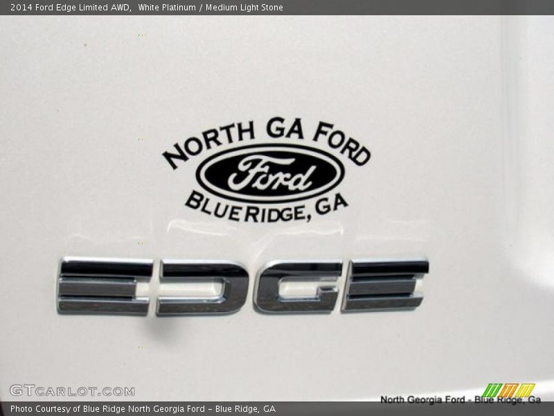 White Platinum / Medium Light Stone 2014 Ford Edge Limited AWD