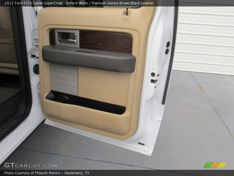 Oxford White / Platinum Sienna Brown/Black Leather 2012 Ford F150 Lariat SuperCrew