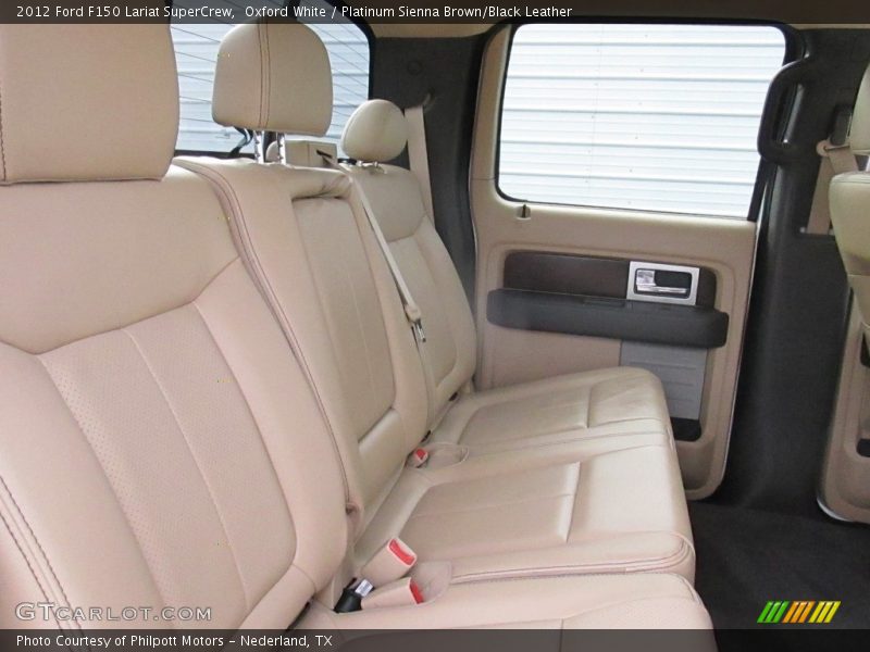 Oxford White / Platinum Sienna Brown/Black Leather 2012 Ford F150 Lariat SuperCrew