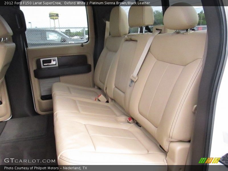 Oxford White / Platinum Sienna Brown/Black Leather 2012 Ford F150 Lariat SuperCrew