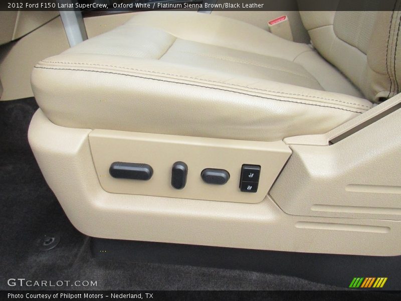 Oxford White / Platinum Sienna Brown/Black Leather 2012 Ford F150 Lariat SuperCrew