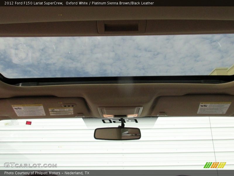 Oxford White / Platinum Sienna Brown/Black Leather 2012 Ford F150 Lariat SuperCrew