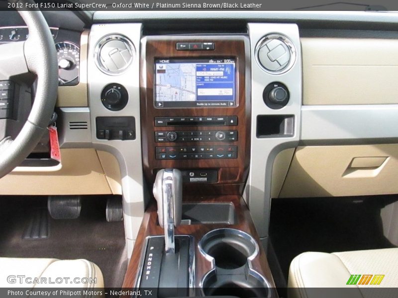 Oxford White / Platinum Sienna Brown/Black Leather 2012 Ford F150 Lariat SuperCrew