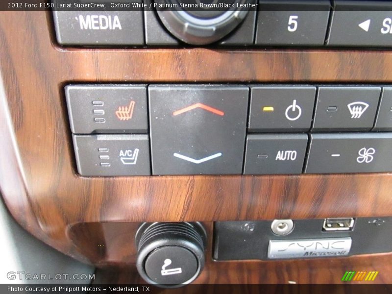 Oxford White / Platinum Sienna Brown/Black Leather 2012 Ford F150 Lariat SuperCrew