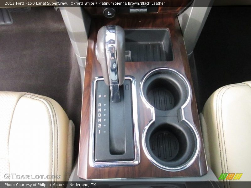 Oxford White / Platinum Sienna Brown/Black Leather 2012 Ford F150 Lariat SuperCrew
