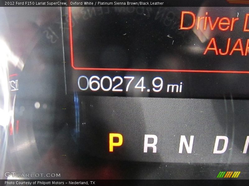 Oxford White / Platinum Sienna Brown/Black Leather 2012 Ford F150 Lariat SuperCrew