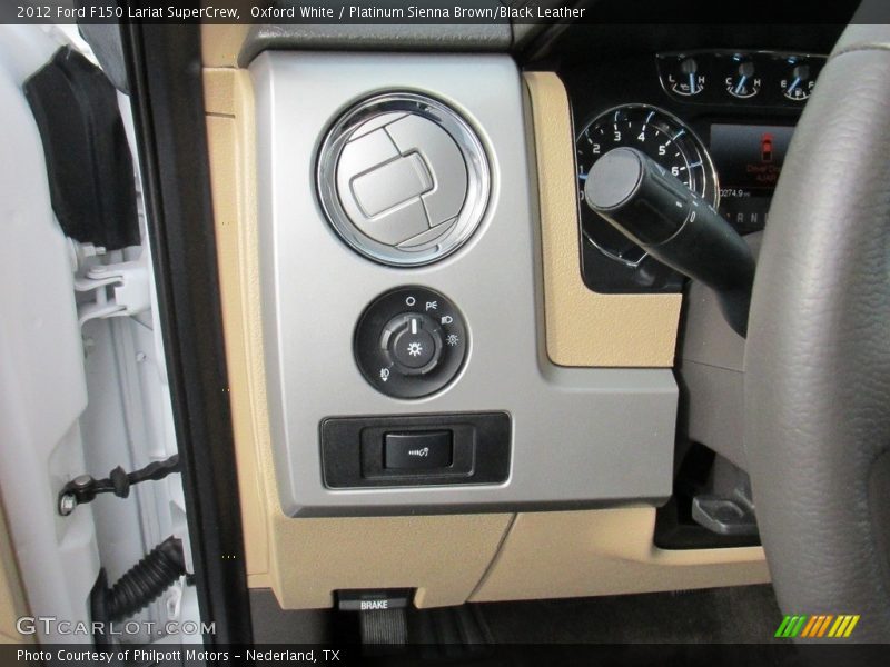 Oxford White / Platinum Sienna Brown/Black Leather 2012 Ford F150 Lariat SuperCrew