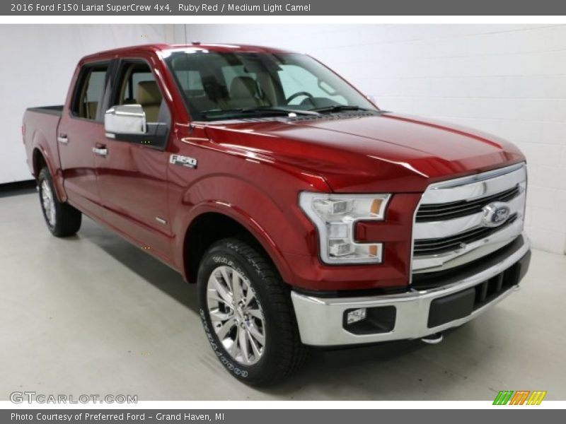 Ruby Red / Medium Light Camel 2016 Ford F150 Lariat SuperCrew 4x4