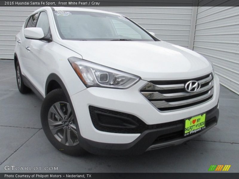 Frost White Pearl / Gray 2016 Hyundai Santa Fe Sport